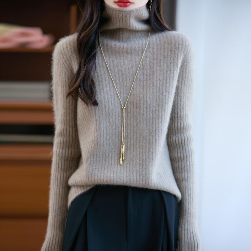 Dámský kašmírový svetr Kašmír Qinghe 30% kašmír 70% vlna podzimní a zimní pulovr hřejivý a módní