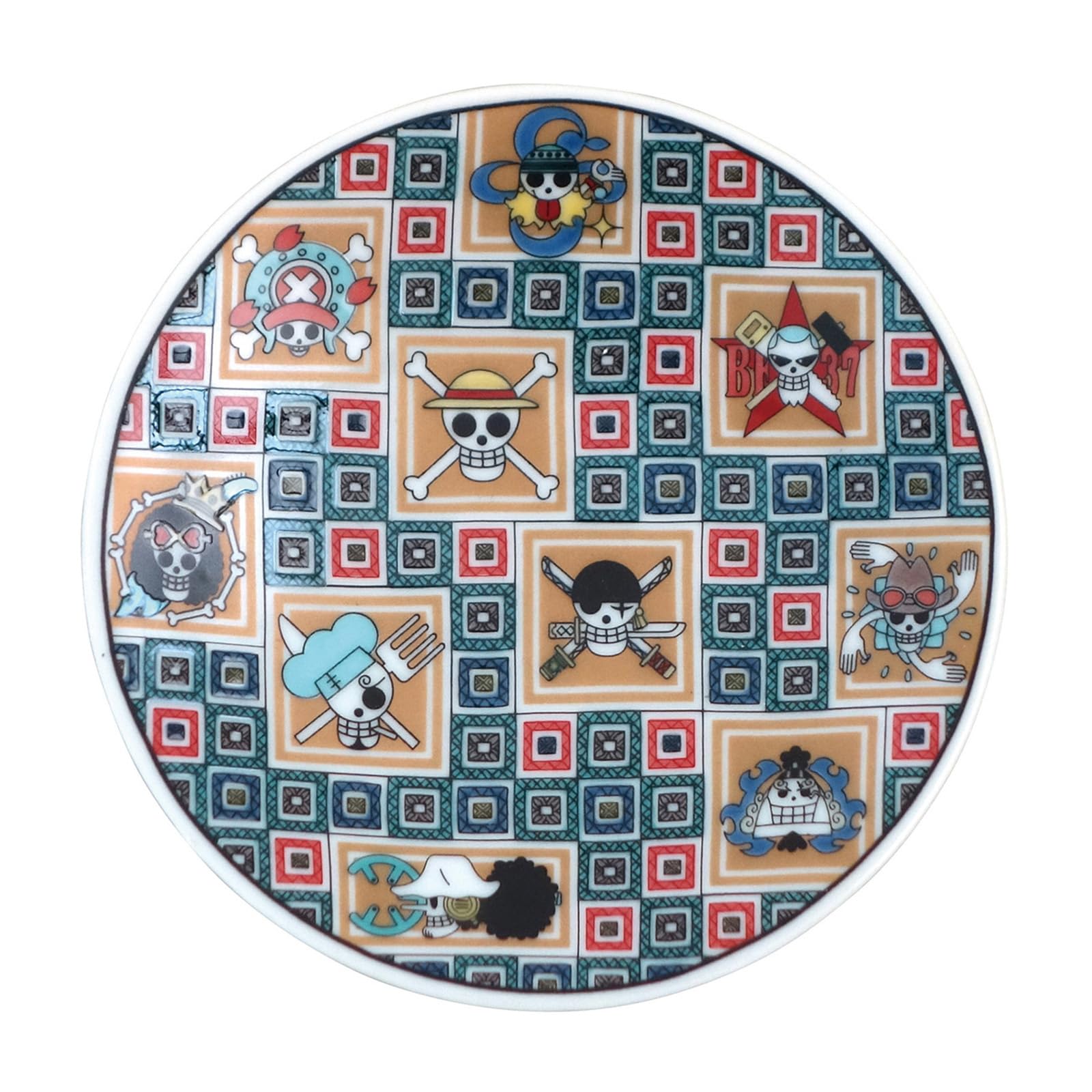 

12 см Маленькая каменная плитка Кутани Пират Сделано в Номер продукта 137112 Тарелка «One Piece», Безопасная для микроволновой печи, Посуда, Дизайн, Флаг, Япония,