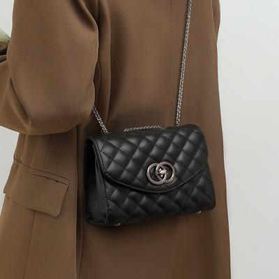 Bags Women's Versatile New Leather Rhombus Chain Bag Fashion Shoulder Bag Crossbody Bag