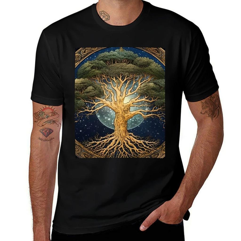 Cosmic Yggdrasil T-Shirt t shirts for man cotton funny T-Shirt