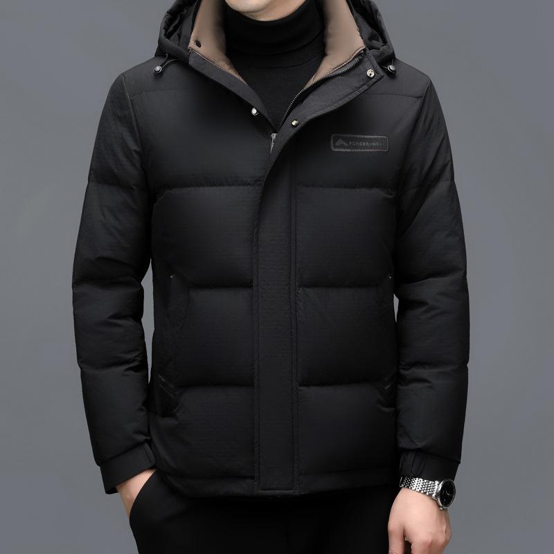 Winter Middle-aged Dad Down Jacket Sheepskin Men's Thickened Loose Coat Plus Velvet Lapel Down Jacket Men's Clothing
