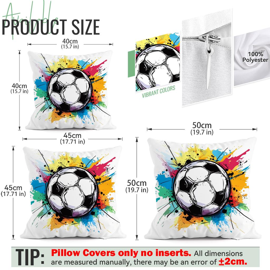 Football Graffiti Style Pillowcase Printed Polyester 40/45/50Cm Throw Pillowcover Decorative Sofa Cushion Pillowslip Home Decor