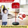 1.5m Height Adjustable Kids Mimi Basketball Hoop Rim Net Set Backboard Basket Ball 72-150cm New Red Basketball Hoop+Basketball+Pump