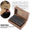 70pcs Wooden Box Alphabet Rubber Stamps Lower Case Capital Letters Rubber Letter Stamps Rectangular Wood Rubber Stamps