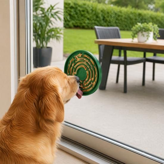 Slow Feeder Dog Bowl, Silicone Maze Slow Feeder Bowl, Prevents Choking, Suction Cup Non-Slip Dog Dish for Small to Large Dogs