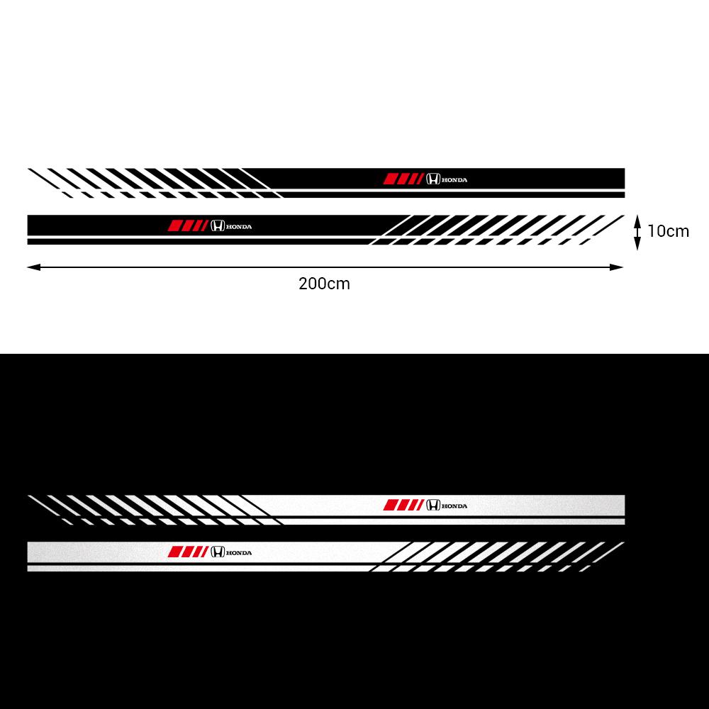 kybn5 2Pcs Car Body Side Stripe DIY Decal Car Tuning Logo Sticker For Honda Mugen Typer ACCORD Airwave Avancier Civic INSPIRE GK5 CRV