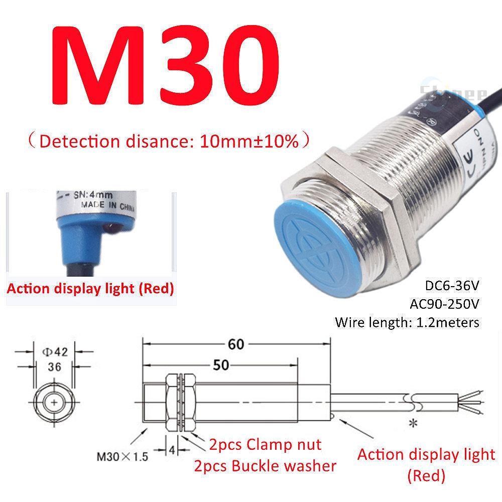 Blue Proximity Switch Inductive Proximity Sensor Detection Switch NPN/PNP NO NC 1-15mm Detection Distance Metal Sensor Switches