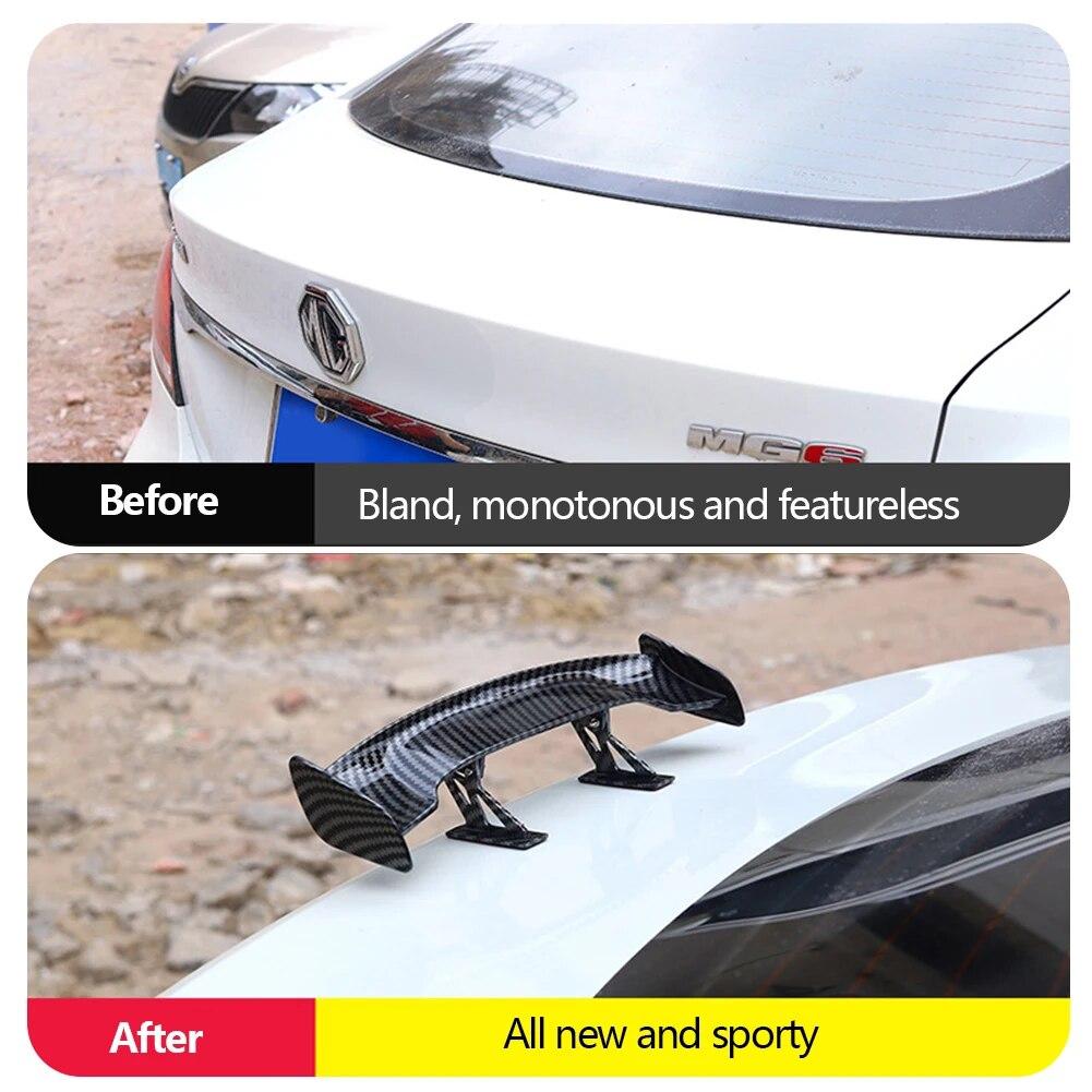 Car Universal Mini Spoiler Tail Wing Carbon Fiber Look Mini Modified Tail Wings Model Auto Styling Decoration Car Accessories