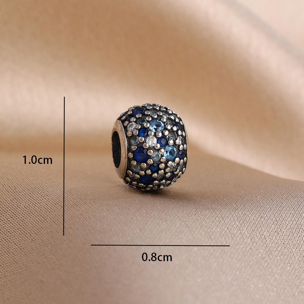Blue 925 Silver Dolphin Octopus Turtle Swallow Pendant Bead, Suitable for European Bracelet DIY Women's Jewelry Accessories
