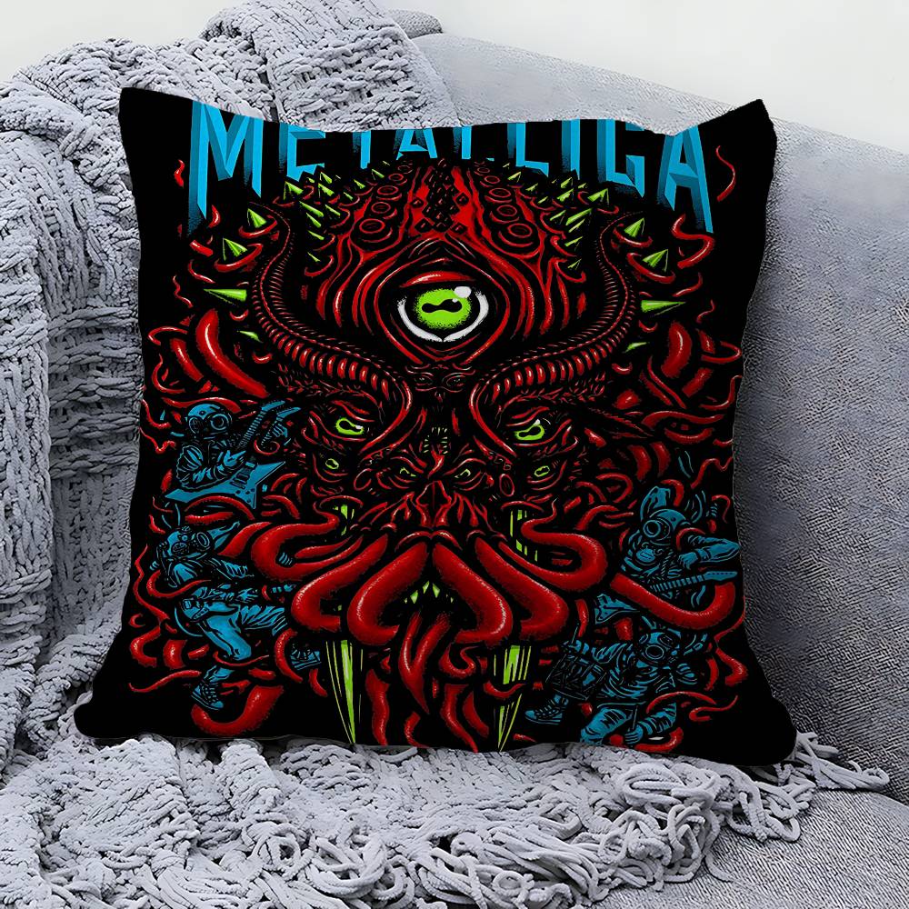 

Band M-METALLICA Pillow Cover Design Cushion Cover Decor Holiday Decorati 12x12Inch