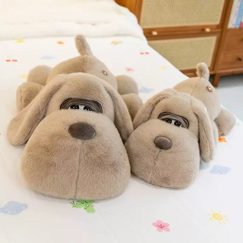 

Cute big-eyed dog plush toy bay window ornament lying down dog big-eared sleeping pillow children s throw pillow doll 40cm