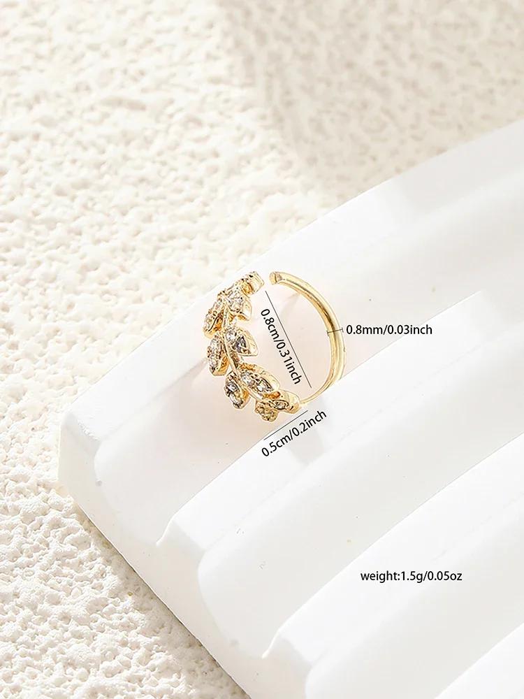 1 Pc Leaf Opening Adjustable Nose Ring Nose Decoration Ear Bone Nail Body Piercing Jewelry