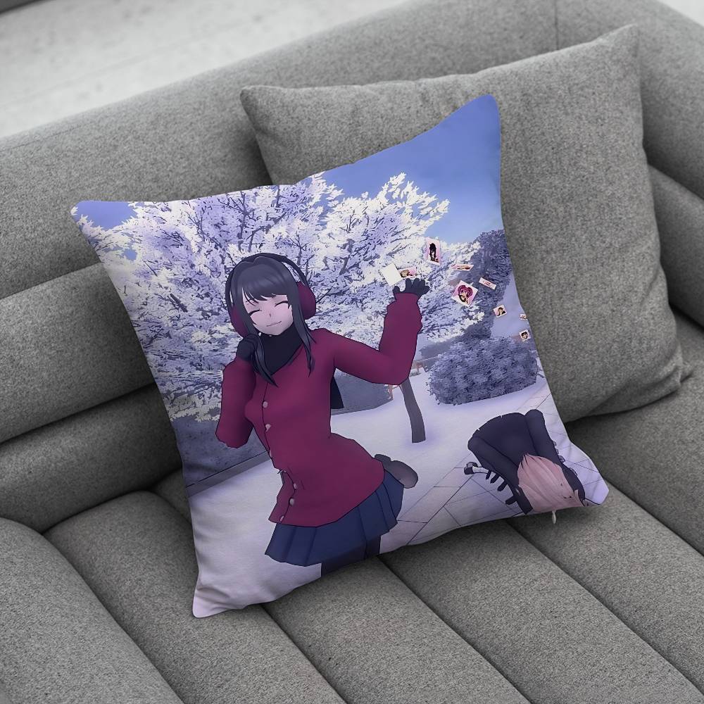 Yandere SSimulator Ayano Aishi Custom Pillow Case Sofa Living Room Bedroom Headboard Backrest Cushion Square Cushion Nap Time