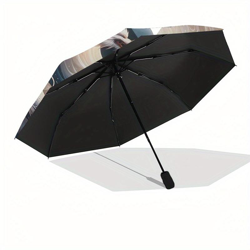 Yin Yang Dragon Phoenix Circular Art Print Wall DecorUmbrella, Portable 3-Fold Compact Umbrella for Men & Women Gift