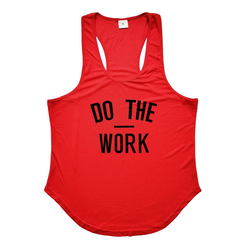 Muscleguys Men Running Vests DO THE WORK Gym Tank Tops Fitness Clothing Mens Bodybuilding Stringer Tanktop Sports Clothing Sleeveless Shirt