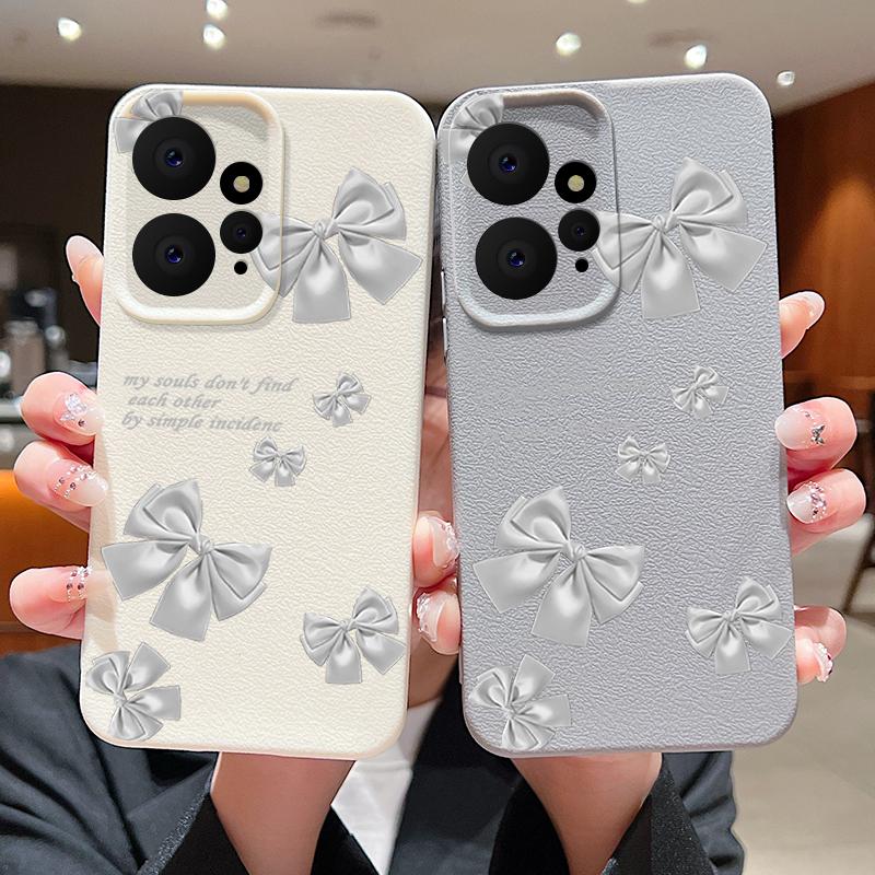 Etui z nadrukiem kokardki ze skóry TPU matowe smukłe do Xiaomi 13T Pro Poco X6 M6 Redmi Note 14 Pro 13 12 11 Ochrona obiektywu Miękka, odporna na wstrząsy obudowa telefonu