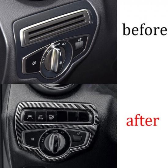 Function Control Button Frame Trim For 2016- Mercedes-Benz GLC Carbon Fiber