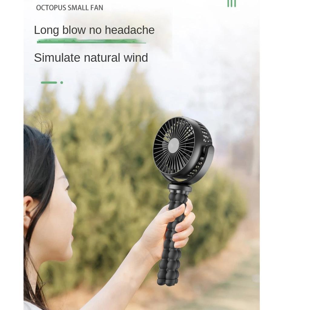 Quiet Octopus Mini Fan, Portable Rechargeable Fan for Baby Stroller & Outdoor