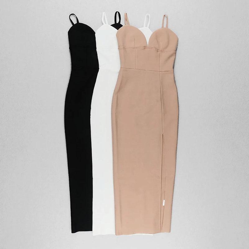 Women's Sexy Spaghetti Strap Slim-fit Solid Color Evening Dress