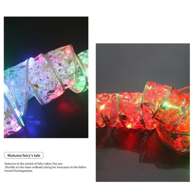 Create Atmosphere with Christmas Ribbon Lights for Party Decorations Indoor Outdoor Garden Decoration Supply