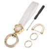 Leather Wristlet Keychain Inch Car Key Chain Holder with Key Ring and Key Neck Wristband Unisex ID Badge Card Wallet White [uxcell] 5.5 Anti-Loss