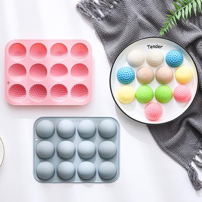 12-Mulden 3D Golfball Silikonform für Cupcake-Dekorationen, Golfball Kuchen Süßigkeitenform