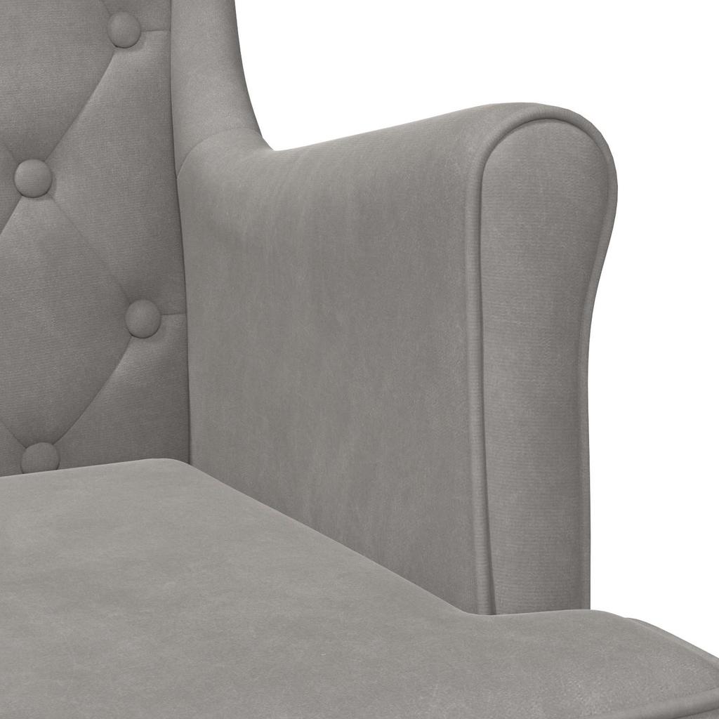 Armchair Light Grey Velvet