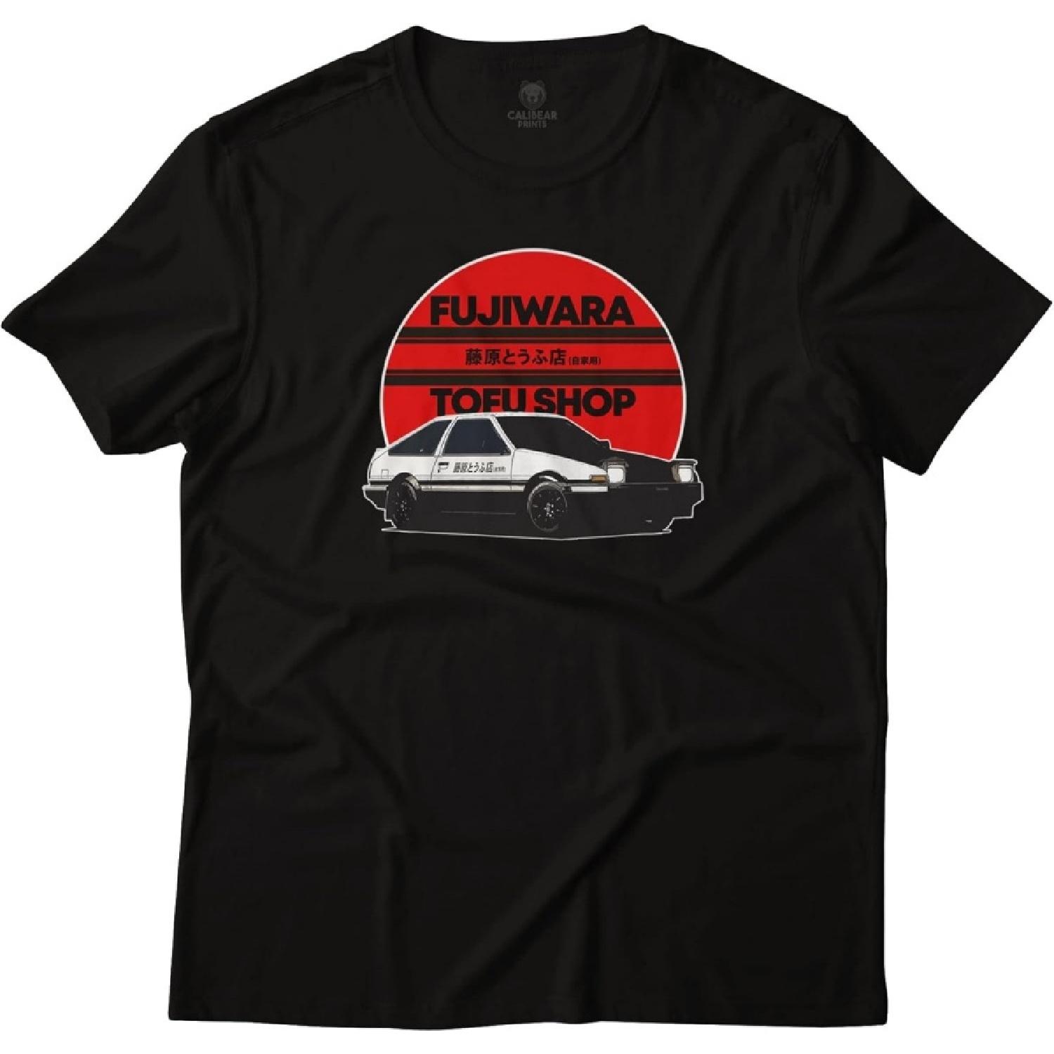 Calibear Prints Футболка с принтом Магазин тофу Фудзивара Initial D GT86 Trueno Corolla AE86 Hachi-ROKU Машина для дрифта Аниме(1) S