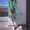 Set Cardigan con Cappuccio da Donna con Top Senza Maniche e Leggings, Outfit Casual per Primavera ed Estate