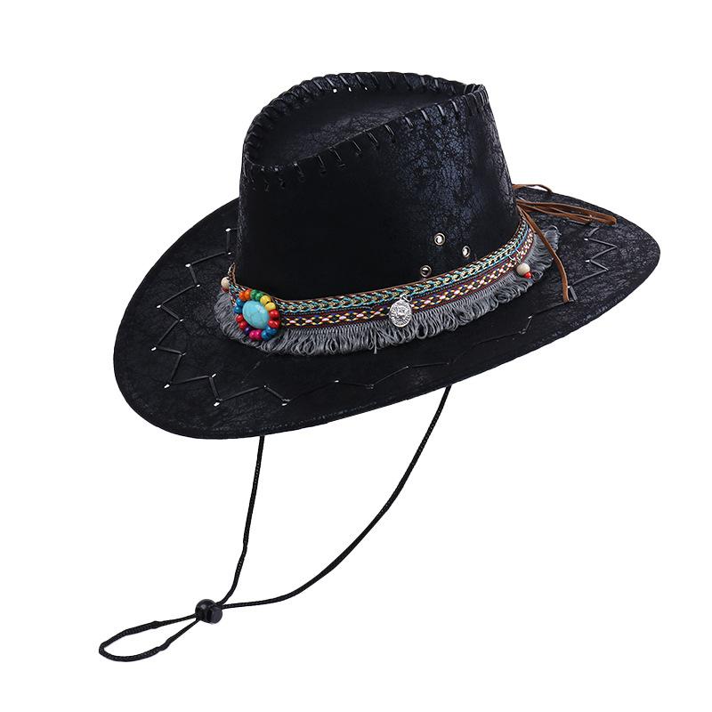 New Ethnic Wind Western Cowboy Hat Men Women Mountaineering Sun Protection Travel Prairie Sun Shade Jazz Hat