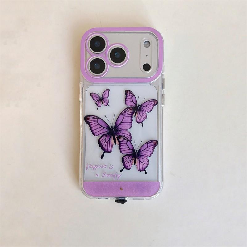 Purple Butterfly Light-Up Phone Case IPhone 18 Pro Max With Sound-Activated Glow Effect Shockproof Acrylic Back Cover