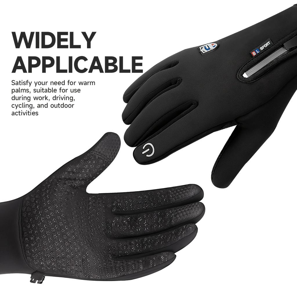 Unisex Vindtette Fiske Jakt Sykkelhansker Vintervarme Berøringsskjerm Glidelås Sykkel Skihansker