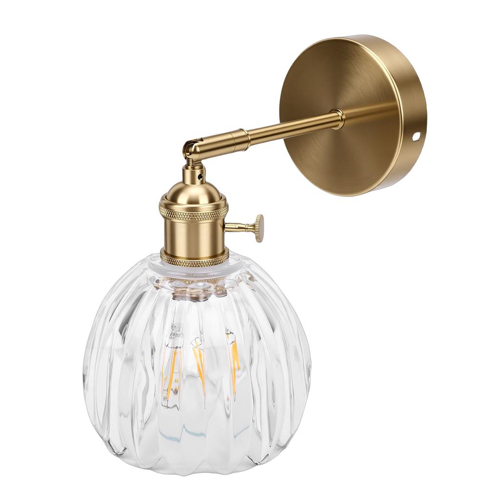 Wall Sconce Glass Lampshade Minimalist Aluminum Alloy Vintage Wall Lamp for Cafe Bedroom Restaurant