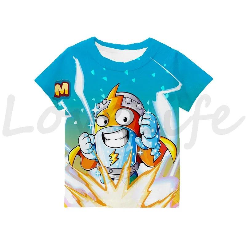 Kids SuperTings T Shirt Harajuku Boys Girls Cartoon Print T-shirts Summer Short Sleeve Children's Clothing Comfortable Tee Tops