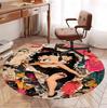 Betty Boop Pattern Round Rug, Indoor/Outdoor Mat, for Picnic, Gameroom, Bedroom, Office, Living Room, Home Decor Carpet, Birthday Gift