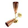 Engraved Copper Plated Brass Wine Goblet Champagne Flutes Coupes Glasses Set of Two - Ideal for Moscow Mule Too (Slender Copper)