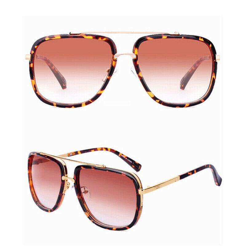 Lunettes De Soleil Pilote Surdimensionnées Pour Homme, Style Rétro Barre Métallique, Verres Dégradés Protection UV400