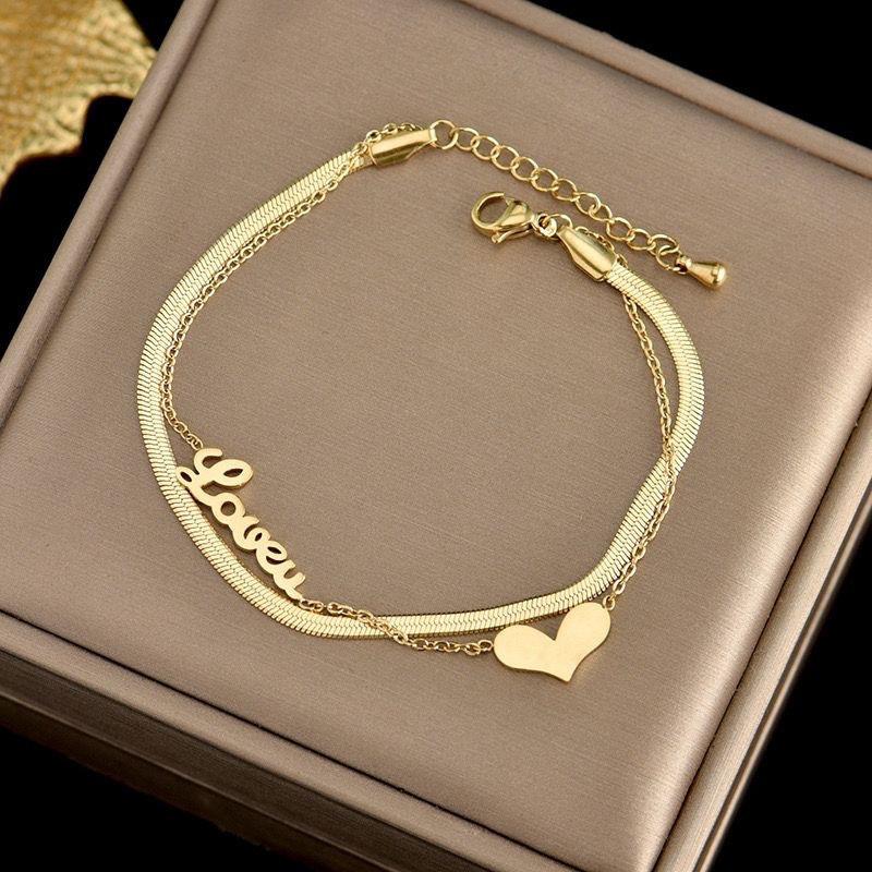 New Butterfly Roman Digital Love Micro-inlaid Zircon Titanium Steel Colorfast Luxury Ins Niche Exquisite Valentine's Day Gift