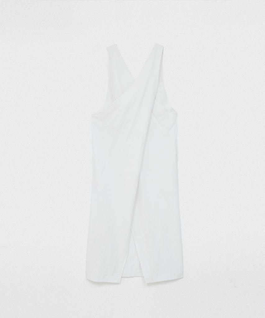 320SHOWROOM Two-Way Wrap Sleeveless Long Linen Dress White