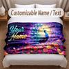 Floral Garden Theme Soft Blanket Personalized Custom Name Text Print Warm Blanket Home Sofa Bedroom Decor