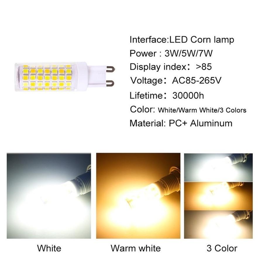 G9 led bulb 3W 5W 7W  220V G9 led lamp SMD2835 G9 LED Corn light Replace 30W 40W 50W 70W 80W halogen light high brightness