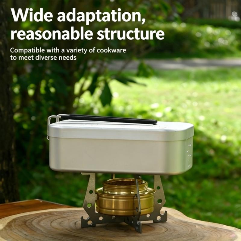 Stainless Steels Alcohols Stove Bracket Outdoor Camping Alcohols Cooker Holder Detachable Crosses Stand for Hiking