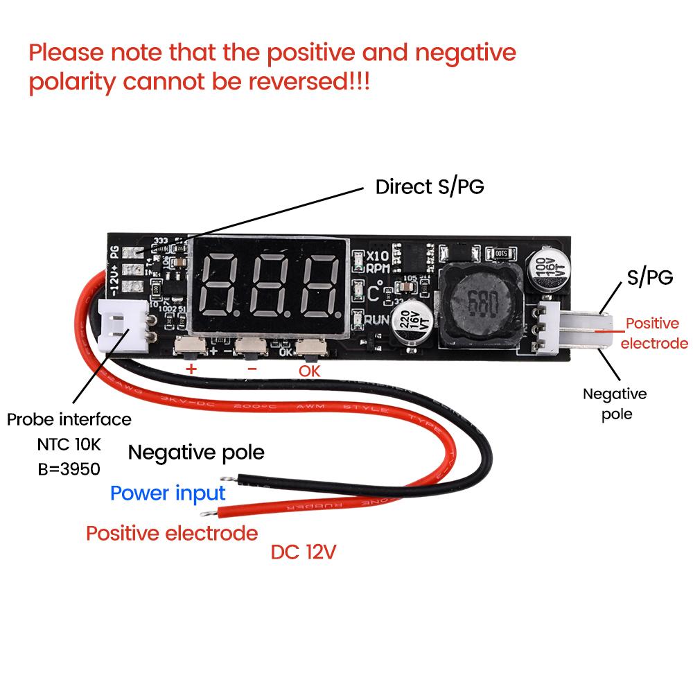 12V 2A DC PWM 2-3 Wire Fan Temperature Control Speed Controller Driver Module for Chassis Computer Noise Reduction Module