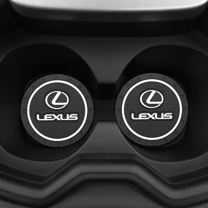 2Pcs Silicone Car Cup Mats Anti Noise Coaster Auto Accessories For Lexus F-SPORT ES RX NX LS UX LM LX GX LC RZ IS CT GS RC HS