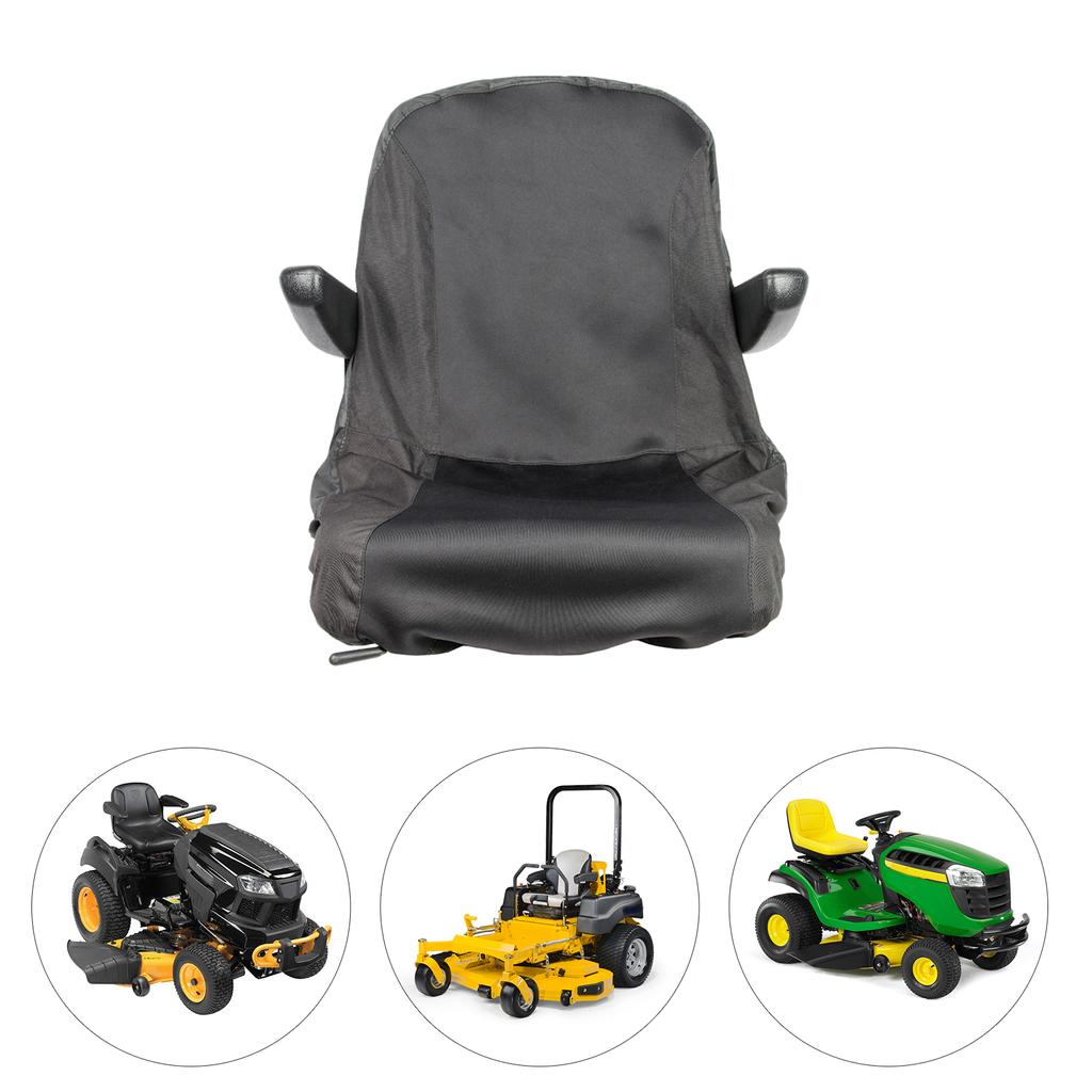 Riding Lawn Mower Seat Cover, Waterproof Tractor Seat Cover with 2 Storage Pockets, Medium, Black