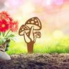 Oversized Metal Mushroom Garden Stake Yard Art Wall Sculpture