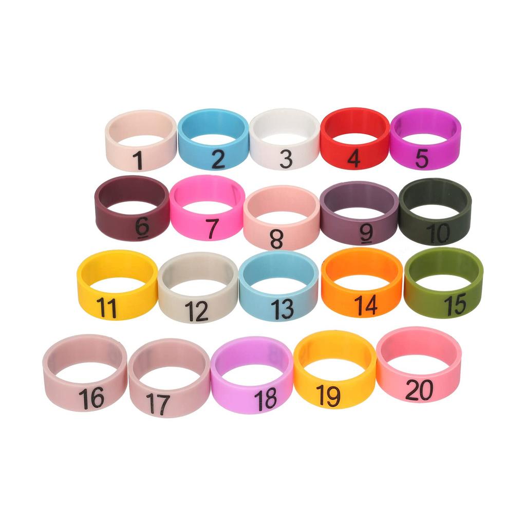 Matybobe Microphone Color ID Rings 20 Pieces Multi-Color Silicone Rings for Microphone Identification