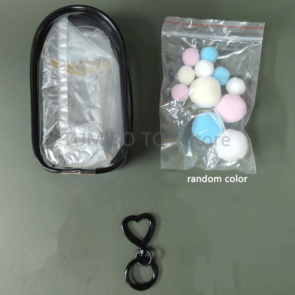 For LABUBU MONSTERS Transparent Colorful Protector Case Doll Accessories Organizer Plush Doll Display Bag Outdoor with Keychain