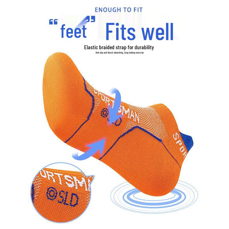 Men's Odor-Resistant Non-Slip Short Running Socks - Spring/Summer Marathon Towel Bottom Sports Socks