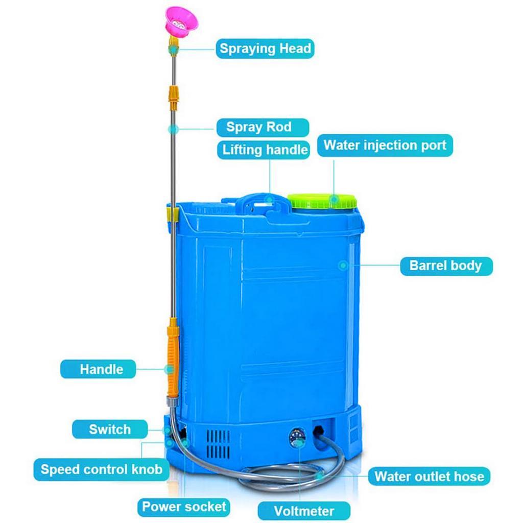 20L AC 220v DC 12V Backpack Garden Intelligent Sprayer Knapsack Cordless Adjustable Speed Agricultural Pesticide Spray Equipment